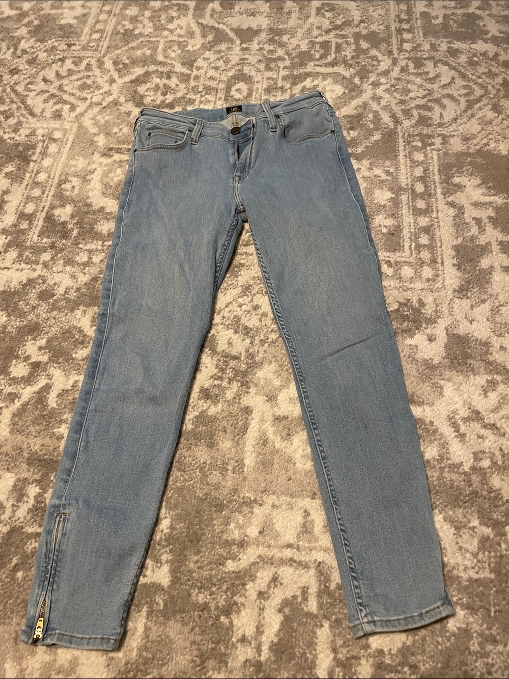 Lee Light Blue Skinny Jeans with Ankle Zipper